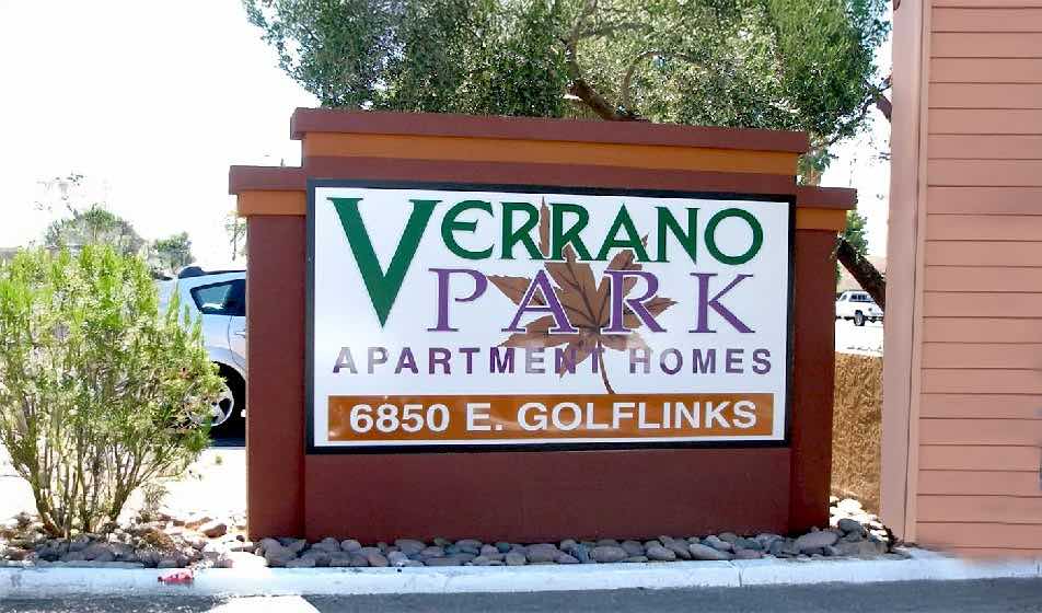 Apartment sign for Verrano Park Apartment Homes - routed double face sign
