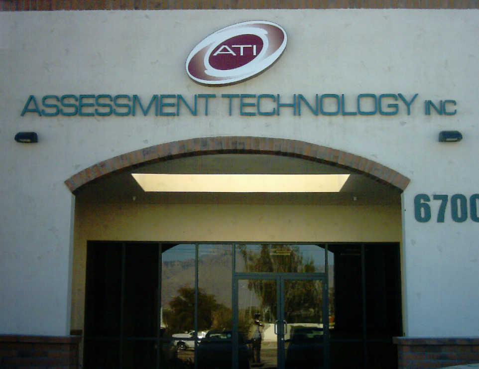ATI Assessment Technology - reverse pan channel letters on a building exterior